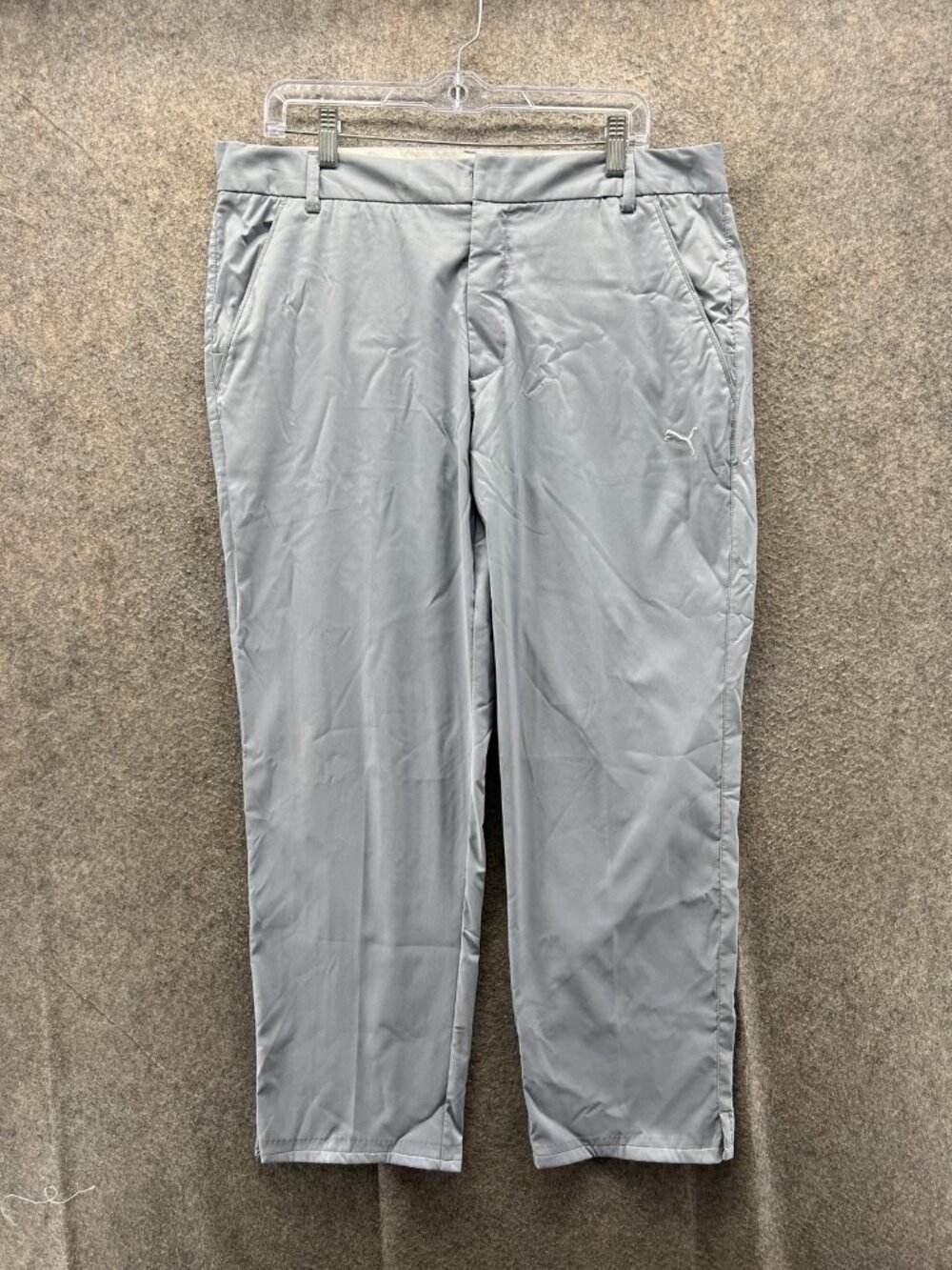 Puma CELL Pants Mens 36 Gray Lightweight Woven Straight Leg Khakis Casual